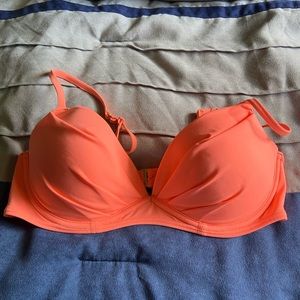 Push up convertible bikini top coral colored 36c